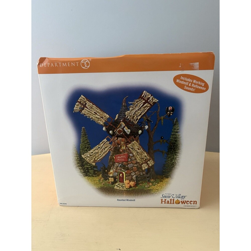 Department 56 Snow Village Halloween Haunted Windmill 55345 Working VIDEO